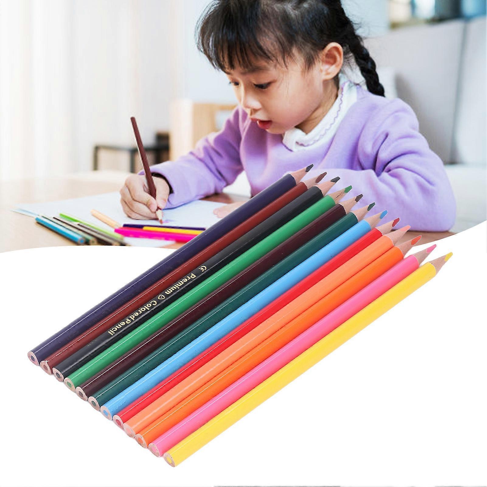 36pcs Colored Pencils Set, 12 Colors x 3 Packs, Glossy Triangular