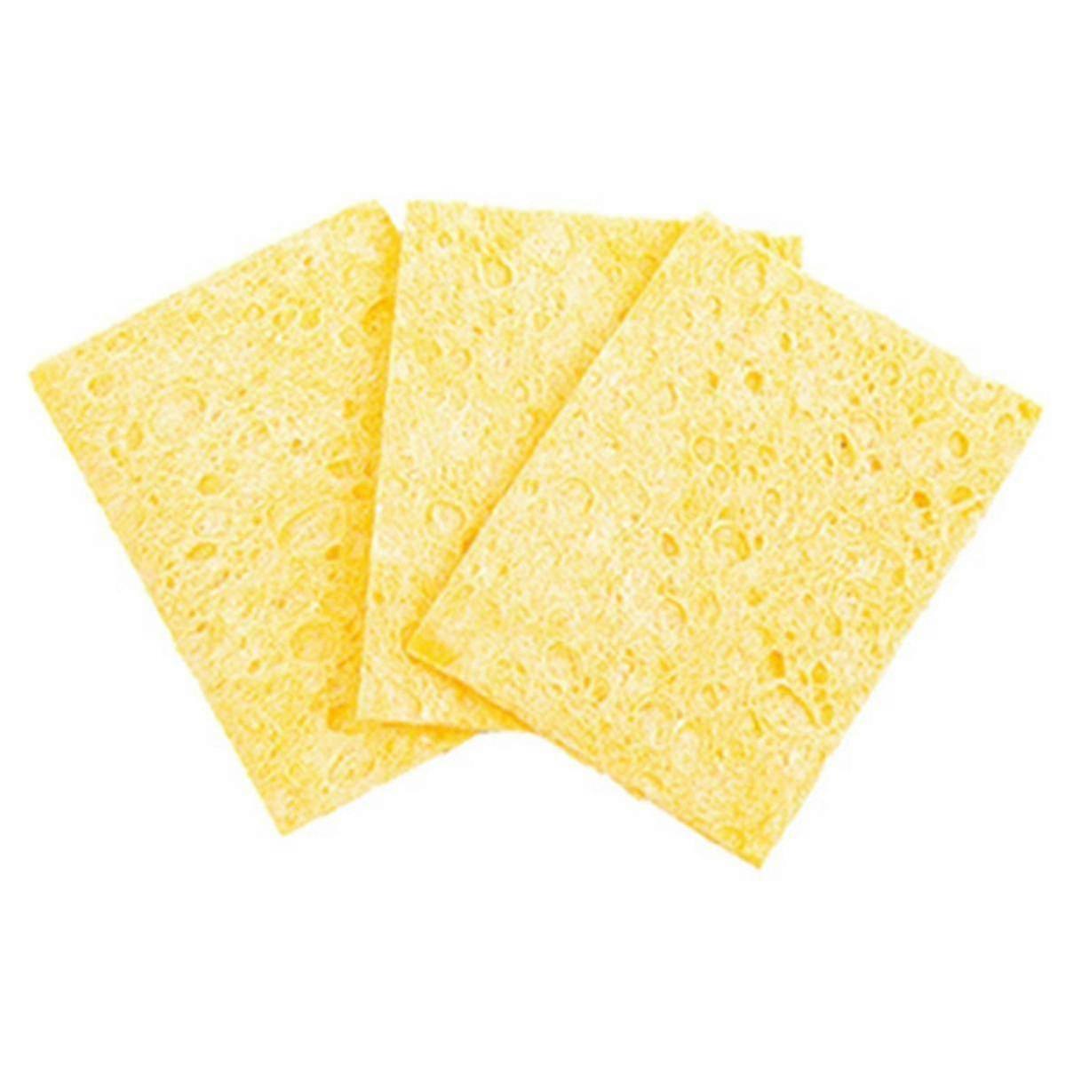 High-Temperature Resistant Soldering Iron Tip Cleaning Sponge - Yellow Rectangular Sponge for Cleaning Electronics