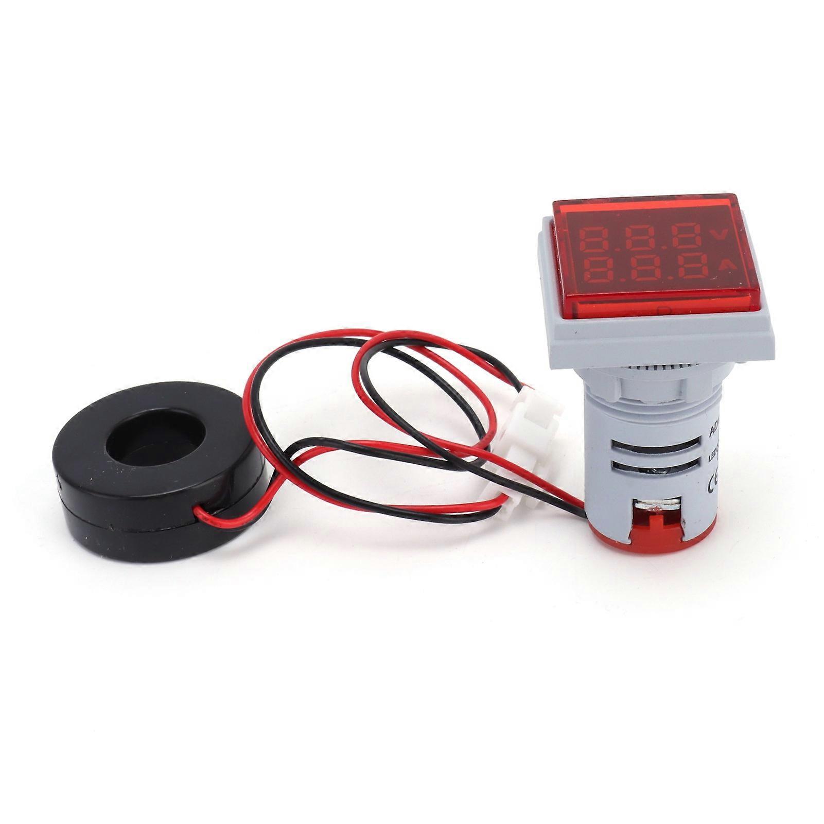 Current Signal Indicator AD16-22FVA 60~500V AC Red Square Lamp