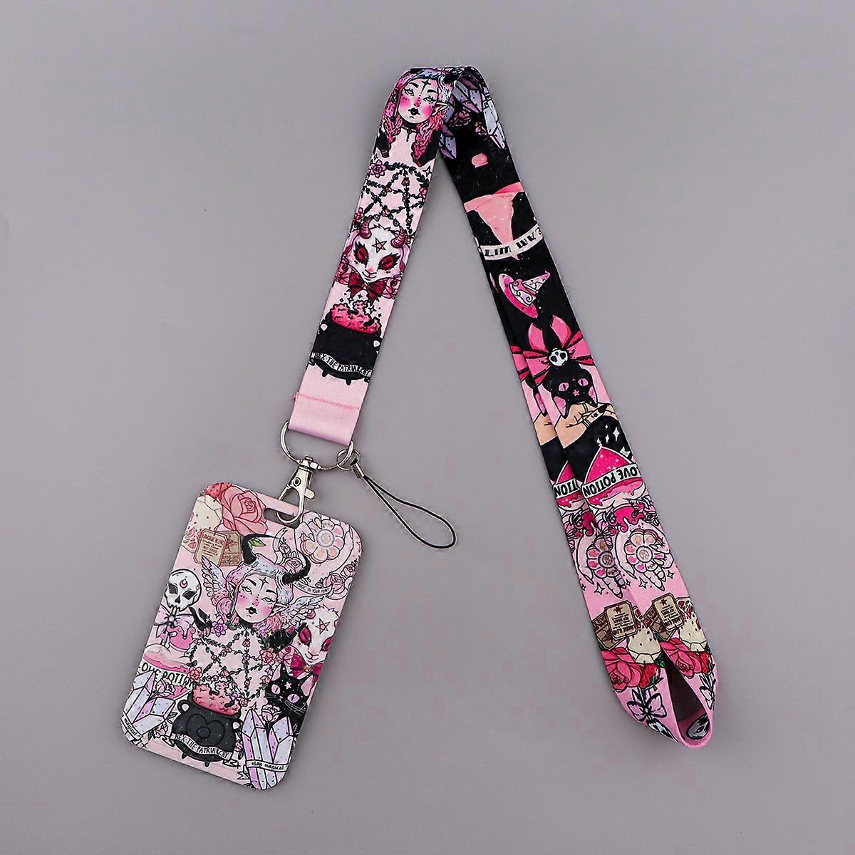 Porte-badges amusants sur le thème des sorcières, cordon tour de cou pour clés, carte d'identité, sangle pour téléphone de sport, porte-badge USB, cordelette à suspendre soi-même, cadeau de Noël