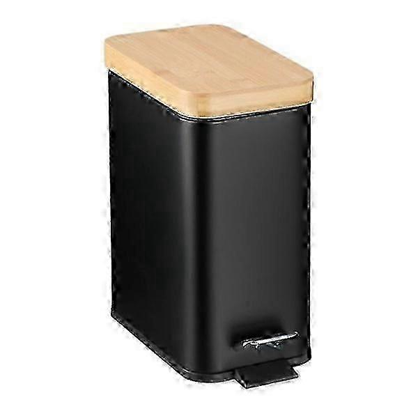 5L bathroom trash can with bamboo lid