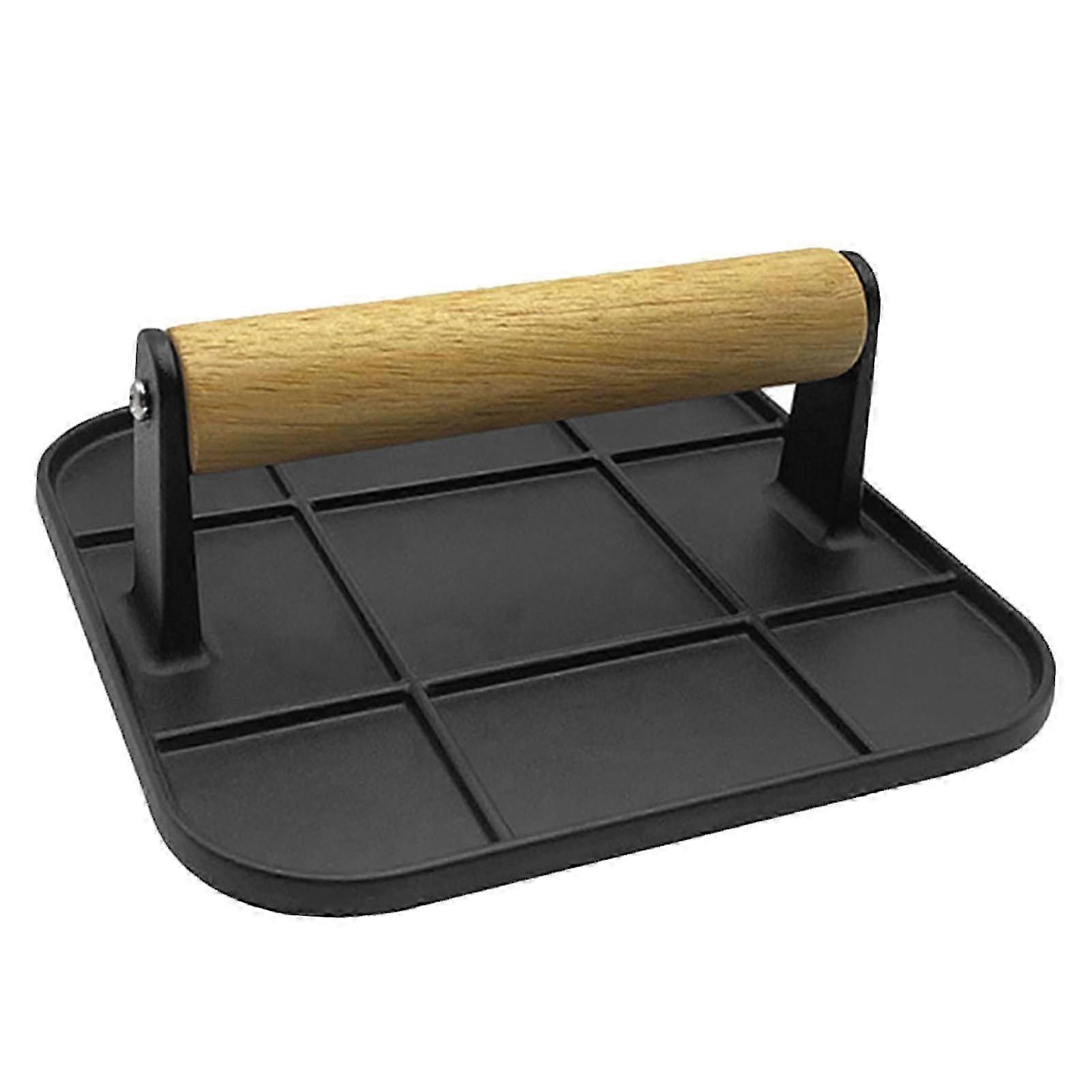 Smashed Burger Press with Wood Handle for Griddle, Sandwich, Nonstick Pan (Square 6.29' 6.29' in) 2025