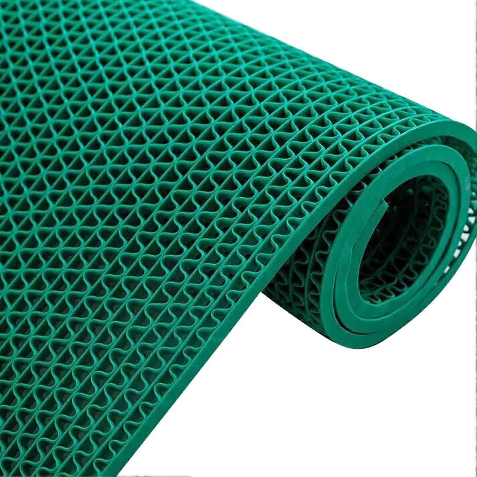 NonSlip Drainage Mat PVC Mesh 1.2x5M / 4x16.4FT Green Multicolor