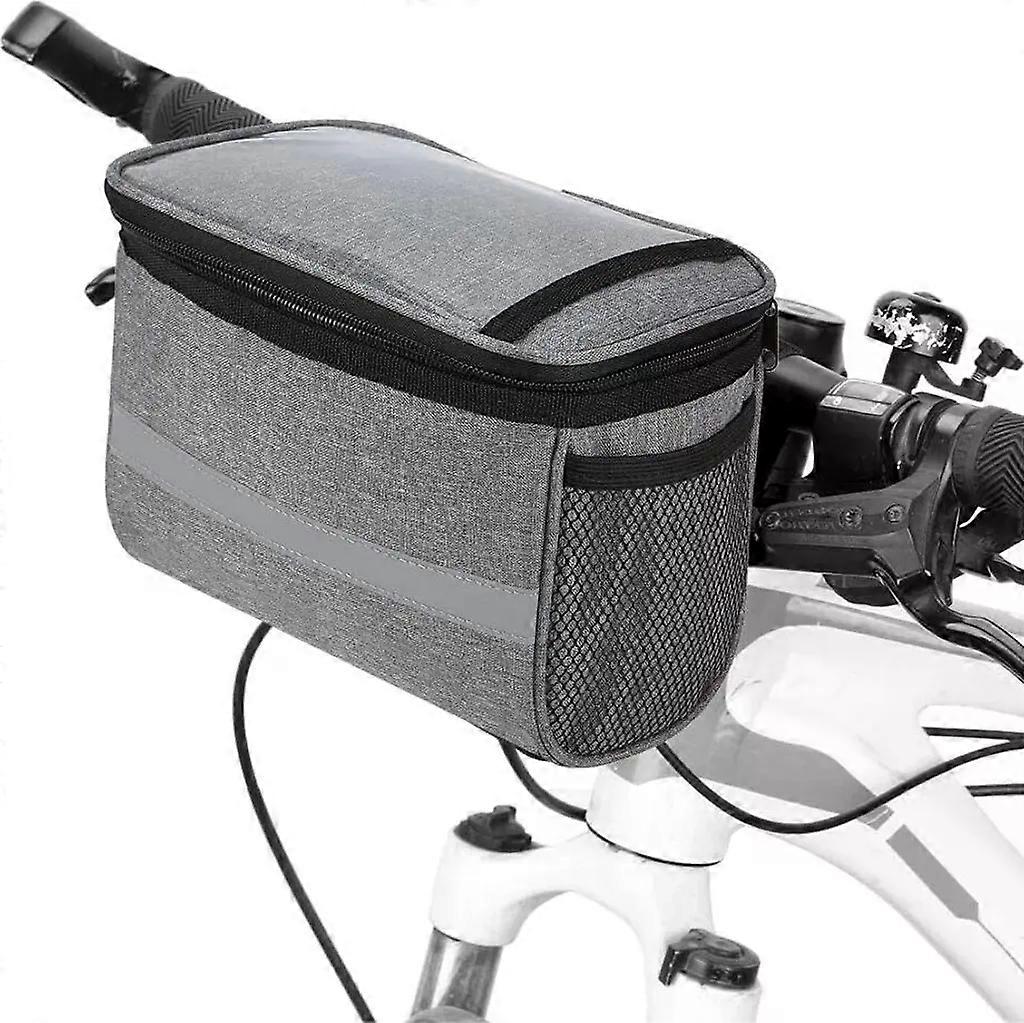 Bicycle handlebar bag, insulated front pocket