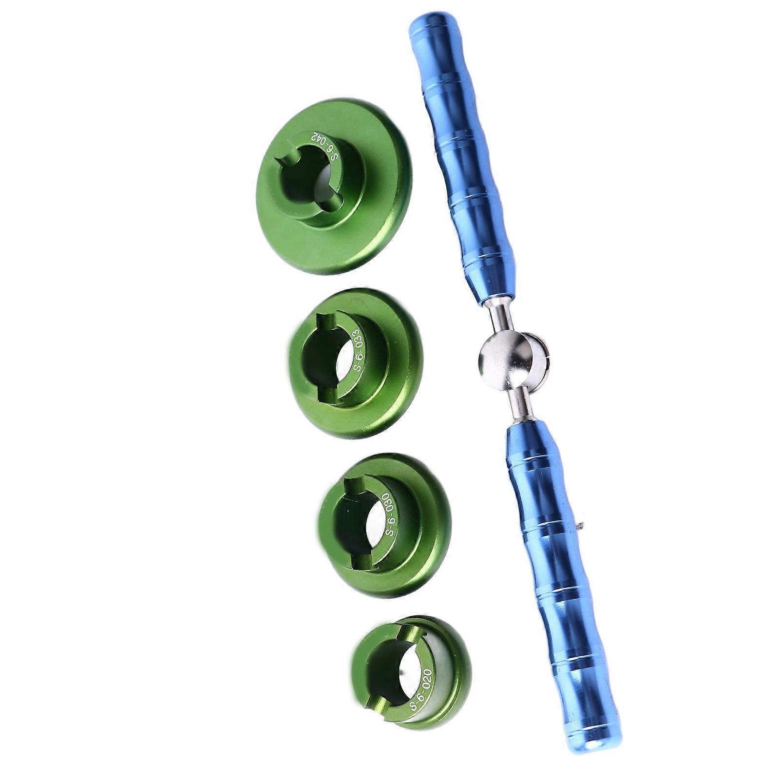 Oyster Style Metal Watch Back Case Opener with 4 Dies Tool