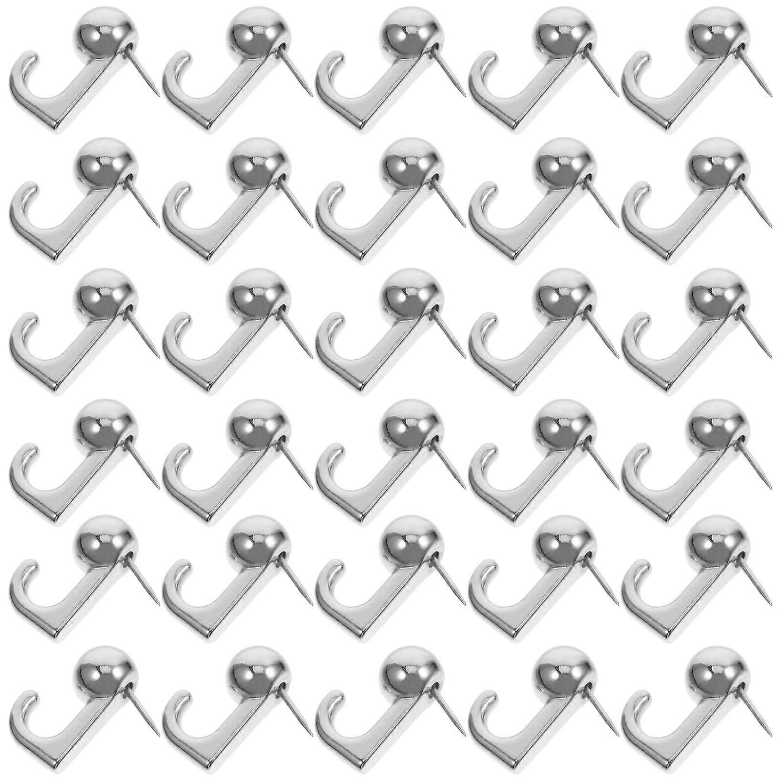 Silver Zinc Alloy Wall Hooks Picture Hanging Hooks for Painting 30Pcs