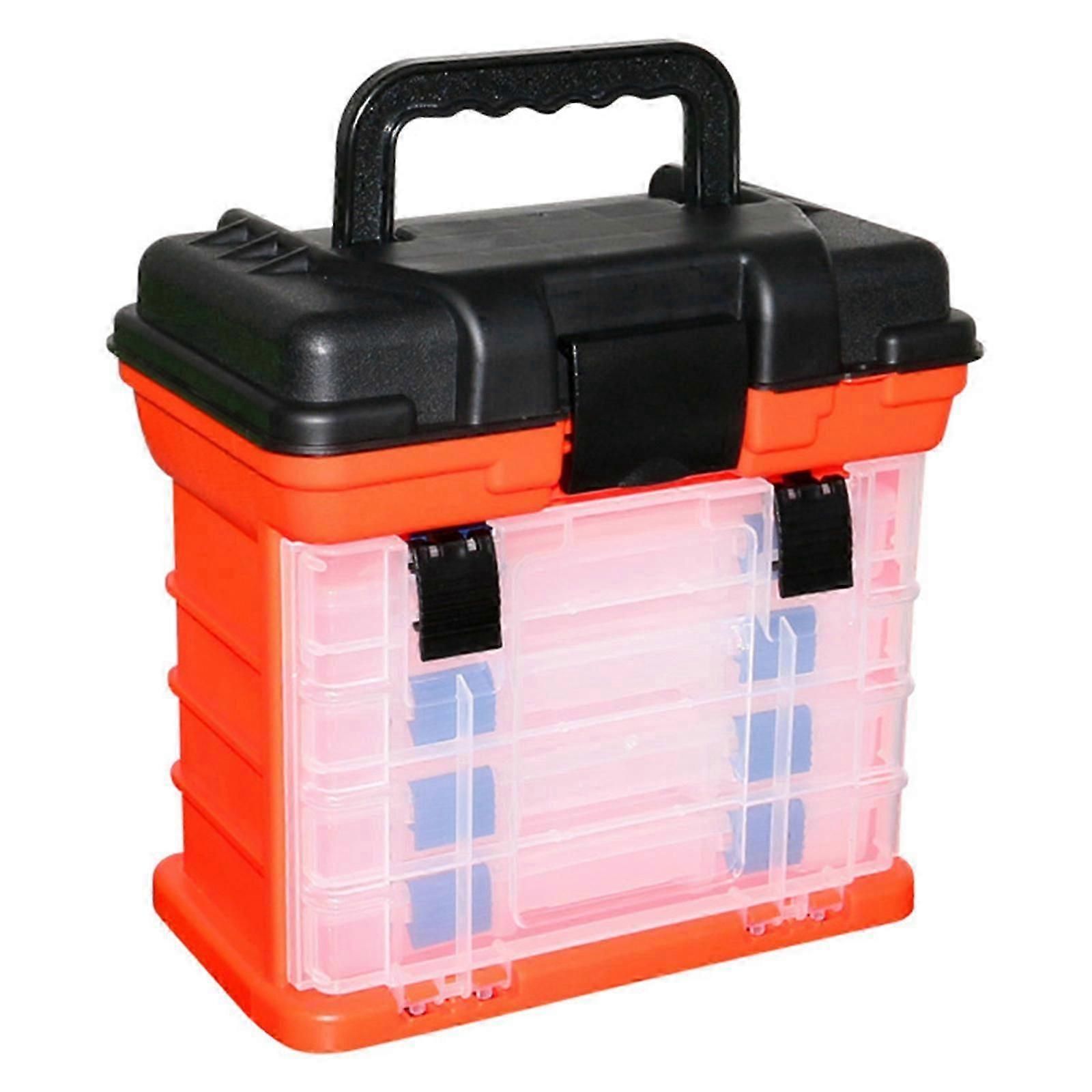 Water Proof Tackle Tool Case, 4 Layer Large Capacity Fishing Baits Storage Box Travel Container for Wilderness Survival Yellow