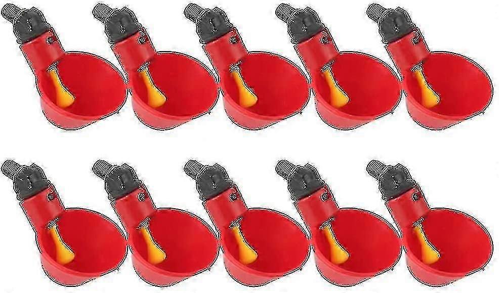 Chicken Drinker, Automatic For Chicken Coop Automatic Water Dispensers For Chicken(10 Pcs,red