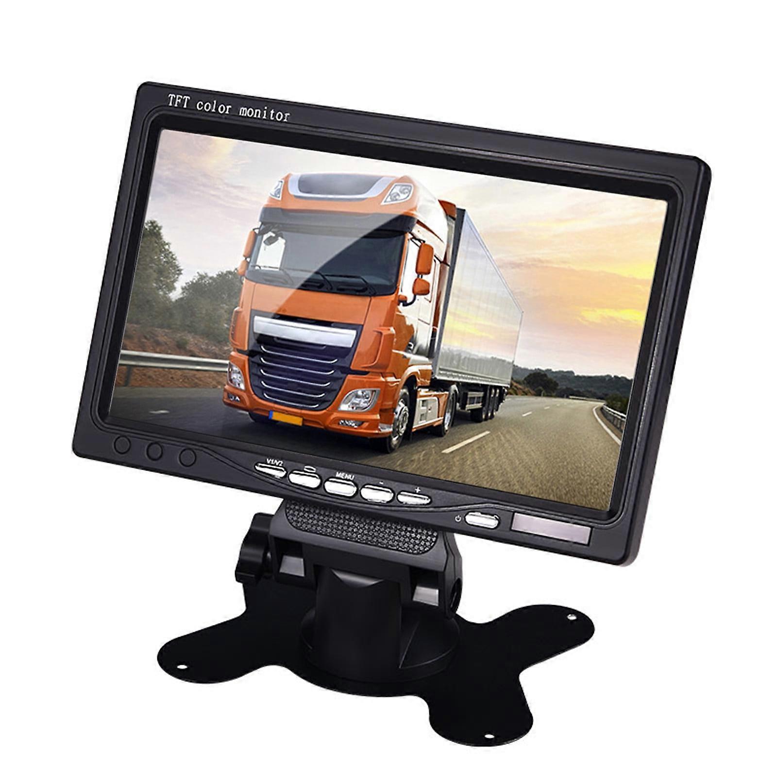 YOLOKE 7 Vehicle HD LCD Display - 9-35V Universal Car Monitor with Dual Video Input for Movies & TV Programs
