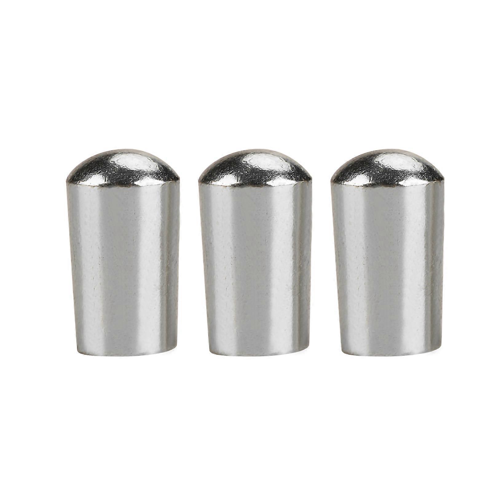 3 Pack Durable Copper 3 Way Toggle Switch Knobs for LP EPI Electric Guitar (Silver, 3.5mm)