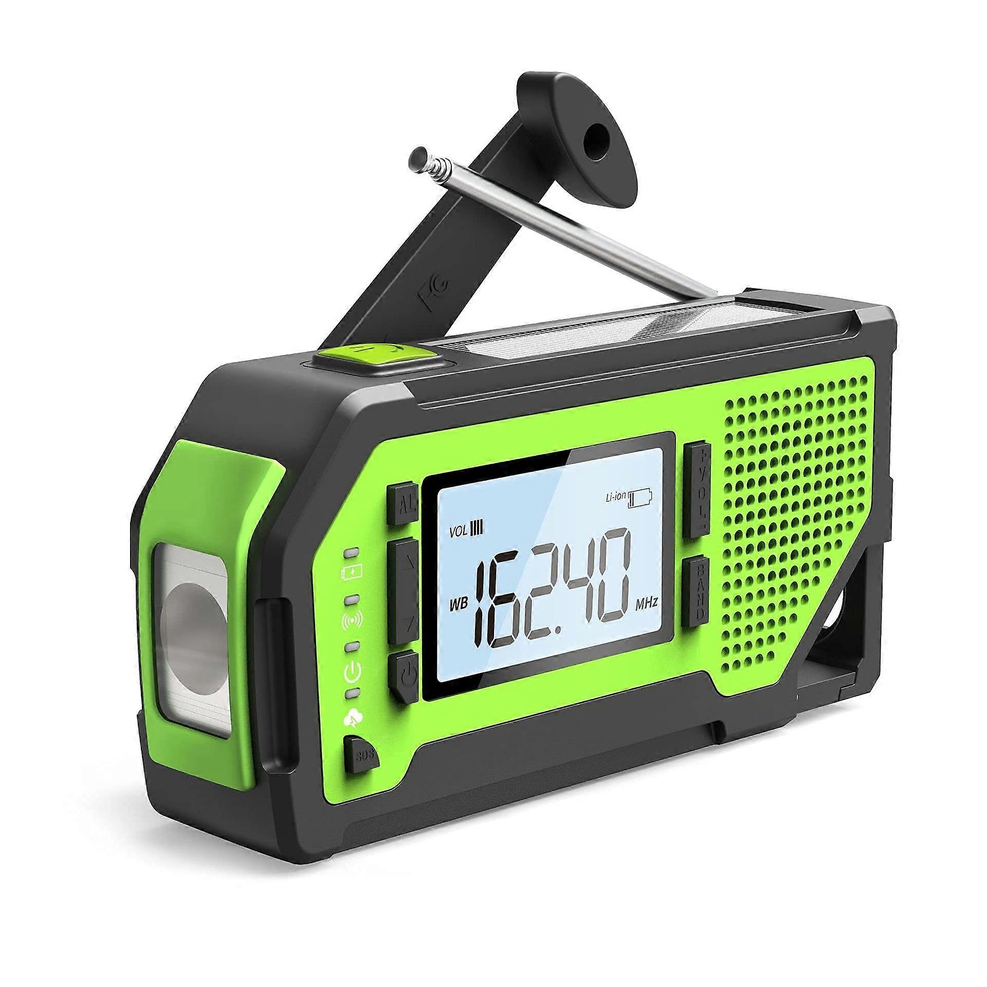 Wind Up Flashlight Radio Emergency AM/FM/WB Weather Band Camping With Solar Crank Reading Lamp SOS Alarm Corkscrew