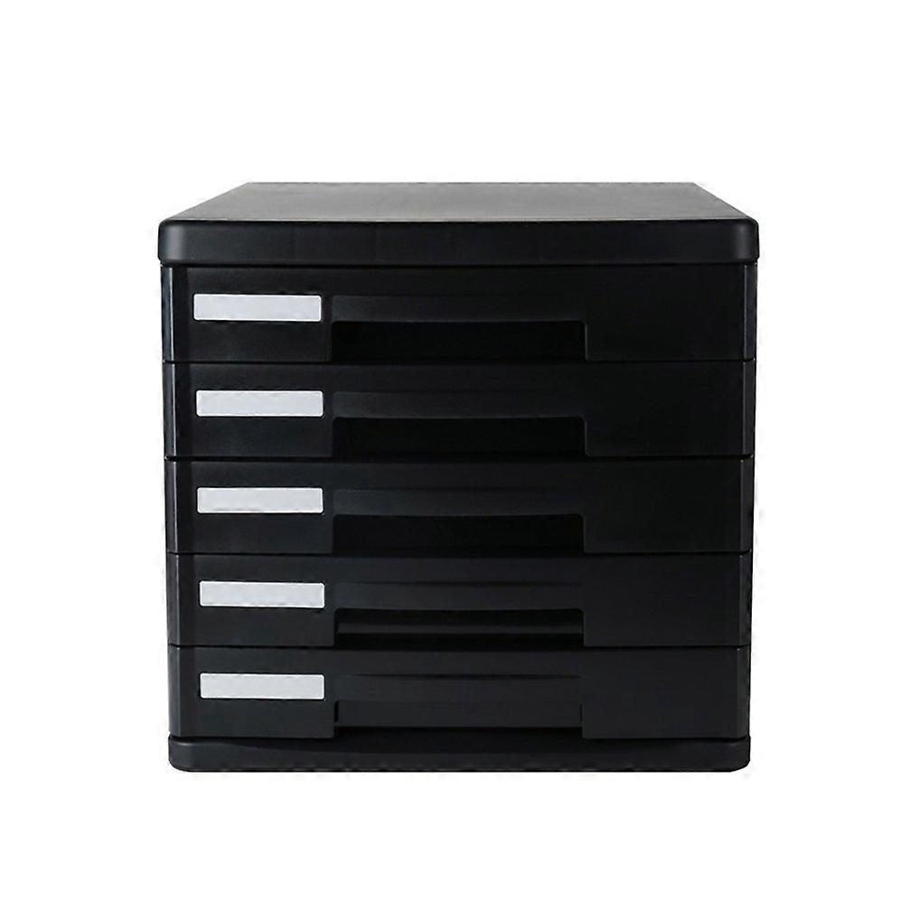 Mini Desk File Organizer 5Drawer Desktop Cabinet For Filing And Organizing Paper Documents Tools Craft Supplies Black