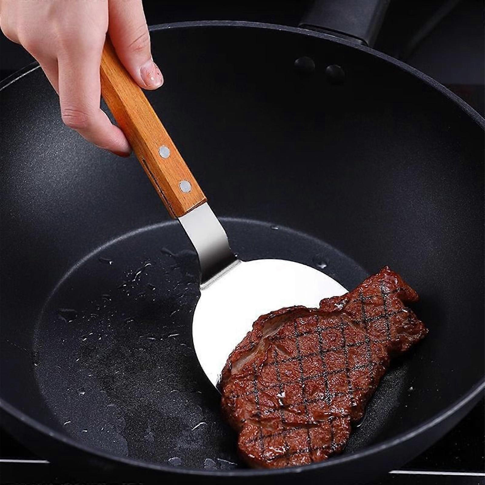 Xhegex Steak Spatula-Meat Frying Spatula- Suitable For High Temperature Fryer- Barbecue Cookware- Etc- Kitchen Meat Spatula,Stainless steel