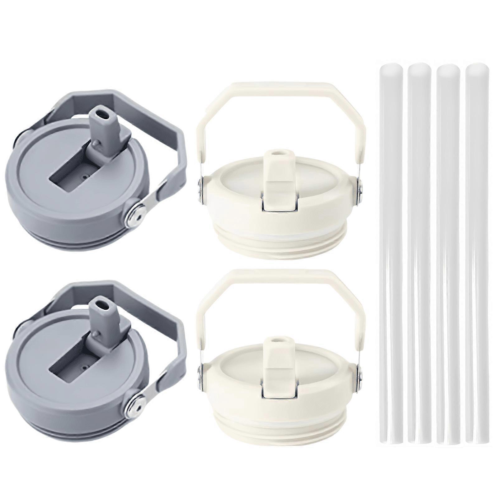 4Pcs 30oz Tumbler Flip Straw Lid Replacement Compatible with Stanley IceFlow, Spill-Proof Splash Resistant Reusable Lids