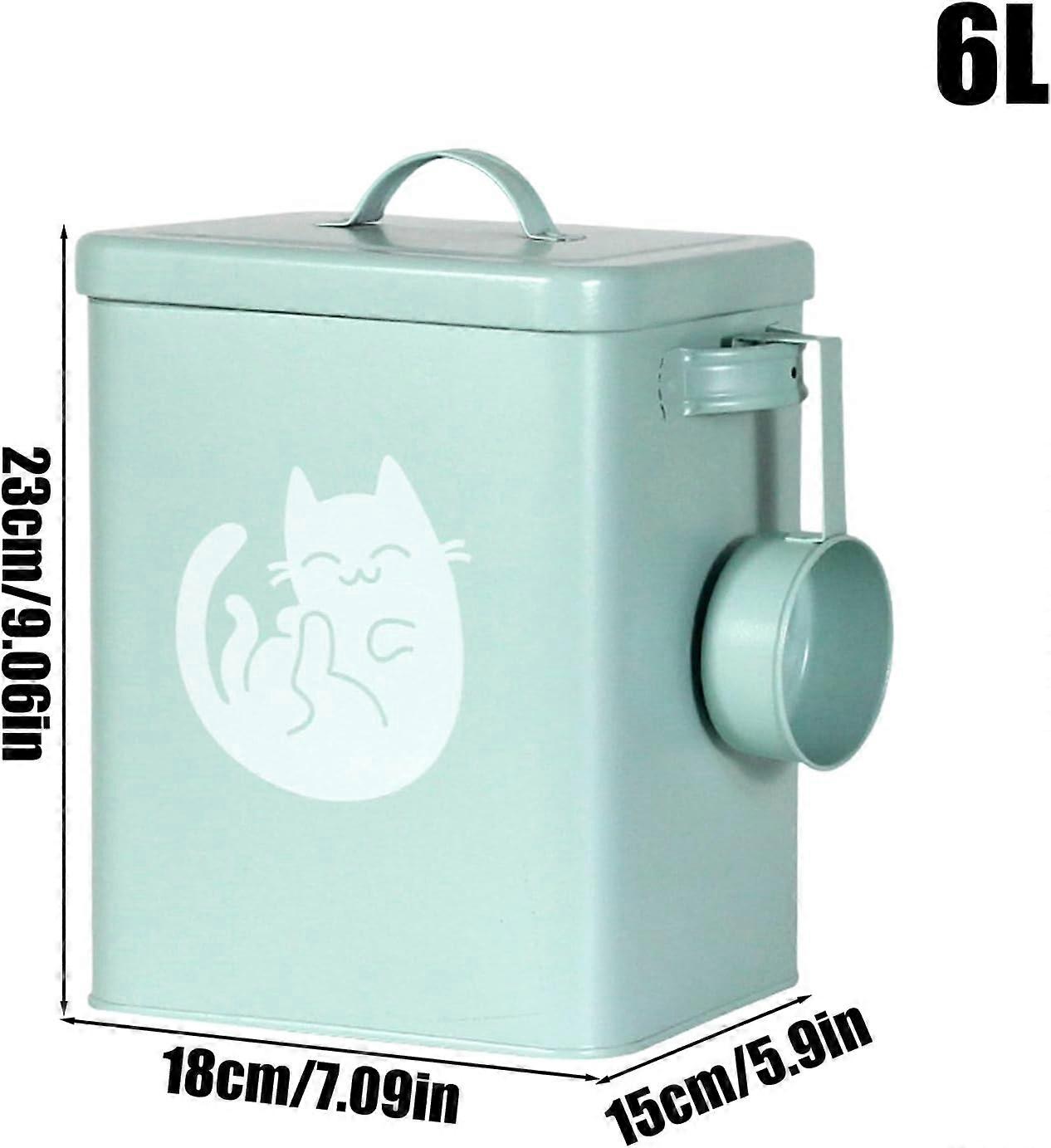 Contenedor Hermético Para Comida De Mascotas - 6 Litros, Con Cuchara Y Dispensador, Ideal Para Perros Y Gatos