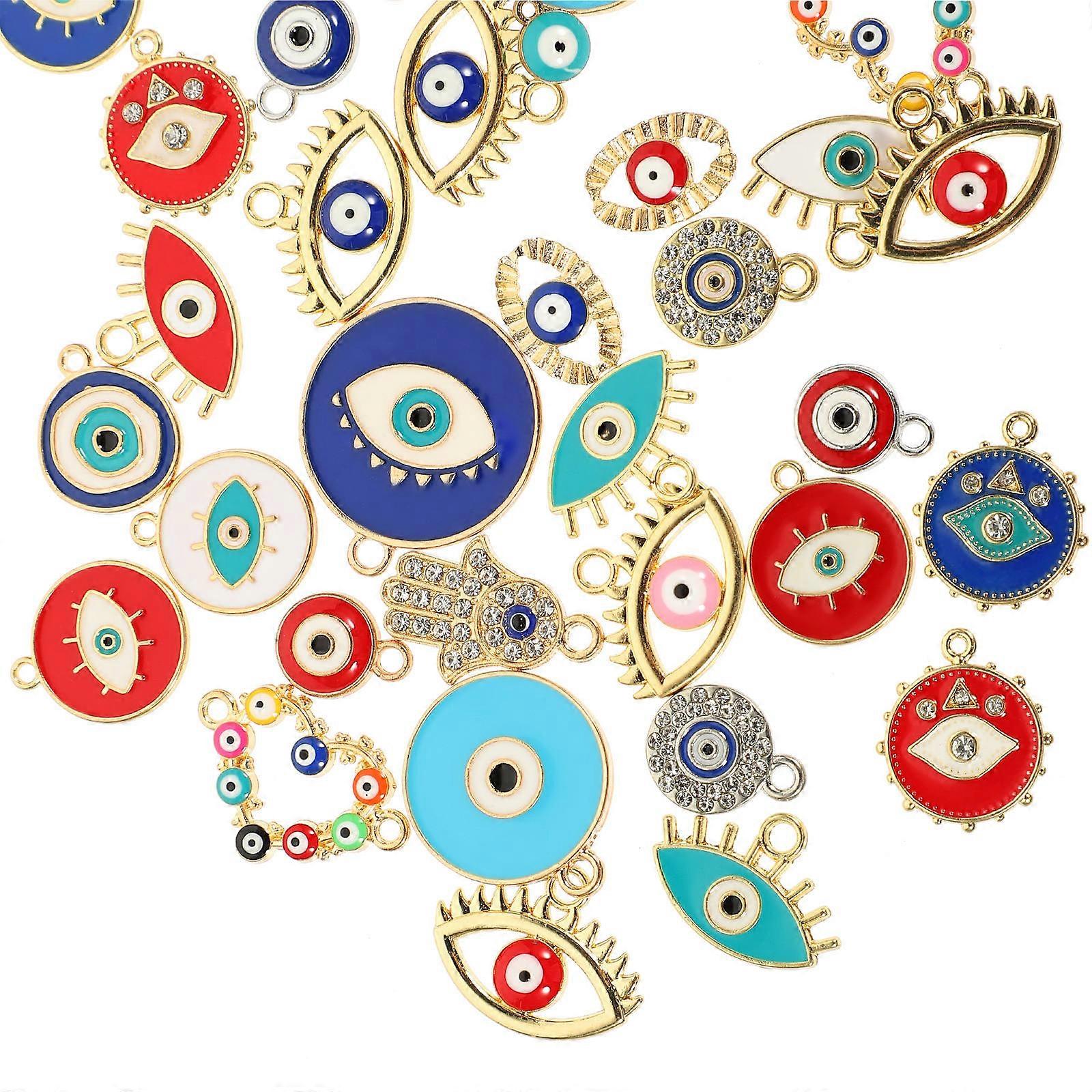 Evil Eyes Charms Alloy Pendant for Jewelry Making 120Pcs Assorted Color