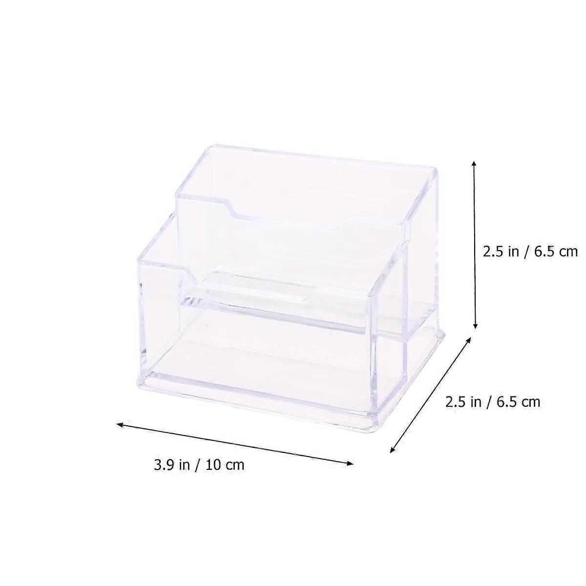 Transparent Acrylic Desktop Business Card Case Holder Display Stand Ideal For Office Use 10.5 x 6.5 x 6.5 cm 1Pack