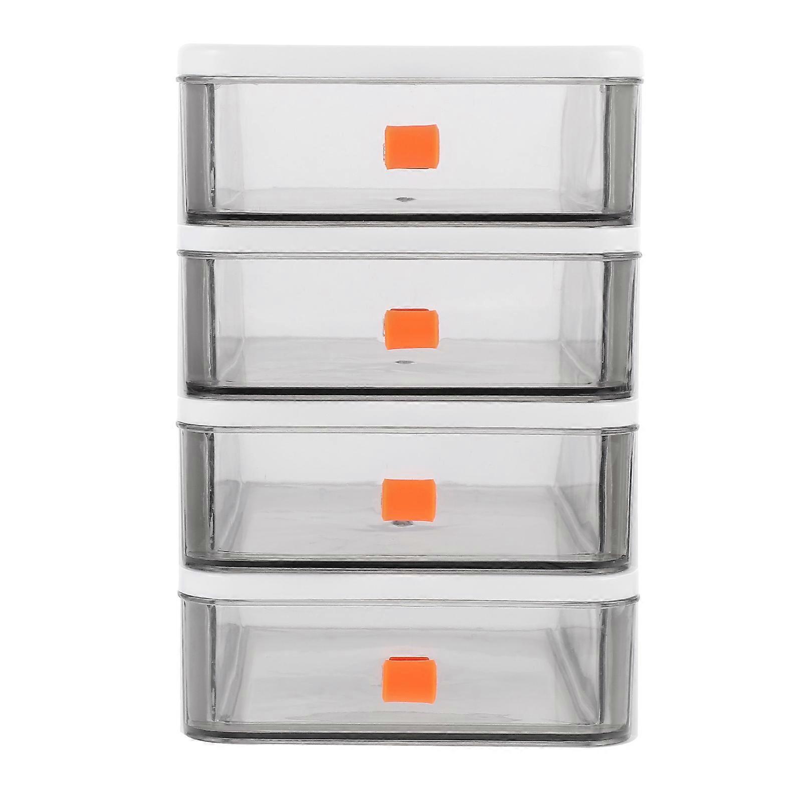 White Desktop Storage Box for Office 3Pcs Multi-Deck Drawer Organizer