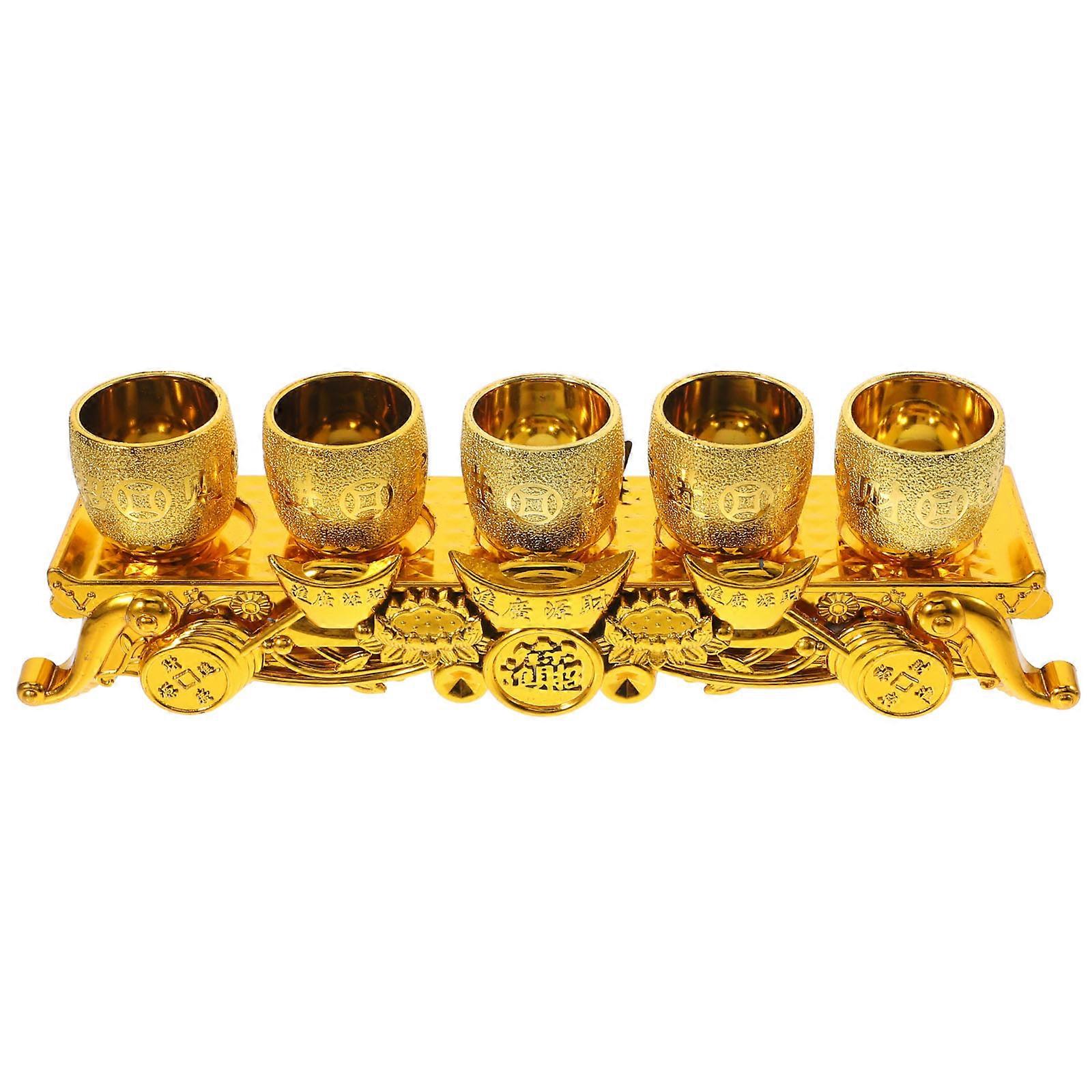 Blessing Cup Religious Ceremonies Altar Cup Flat Base Vintage Decor Temple Setting 1Set