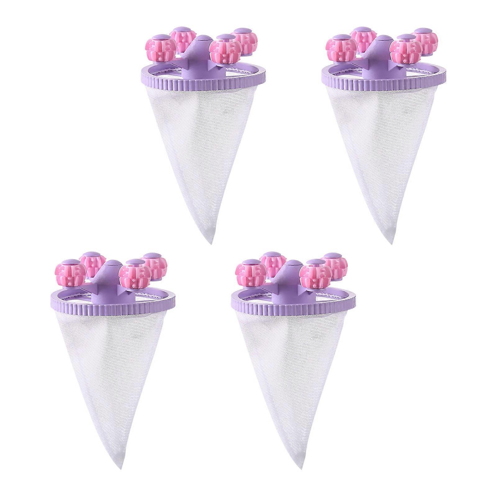 Against Twist Laundry Net Bag Efficient Hair Receiver For Washing  Purple