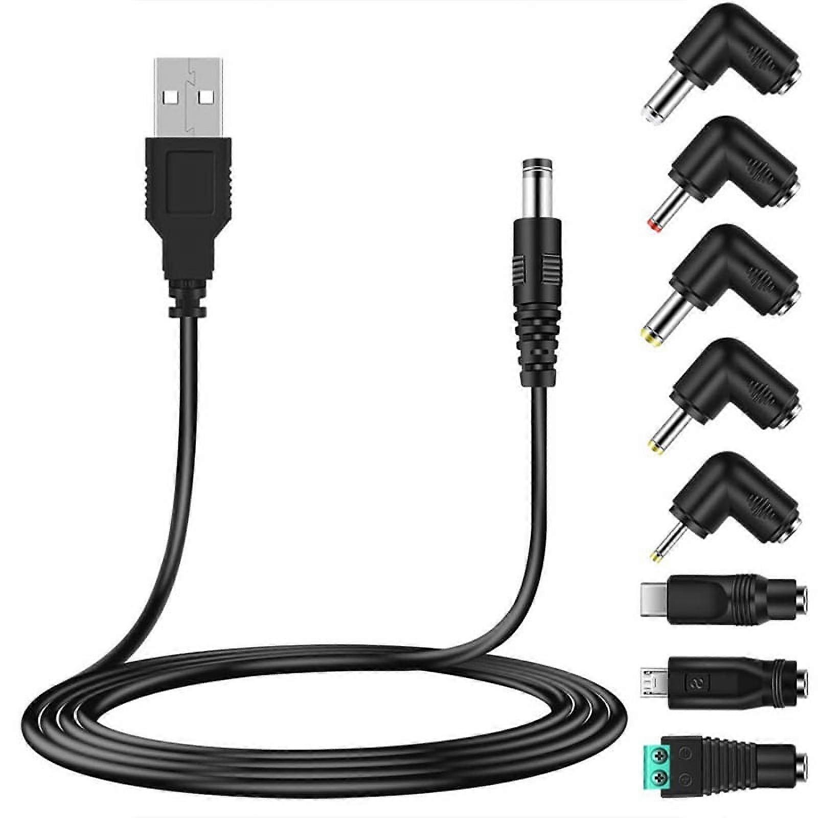 Universal 5 ft Cord Power Cable with Accessories Included, Black