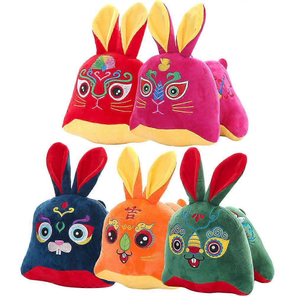 Plush Rabbit Pendant for New Year Decor 5Pcs Hanging Plush Rabbit Decoration