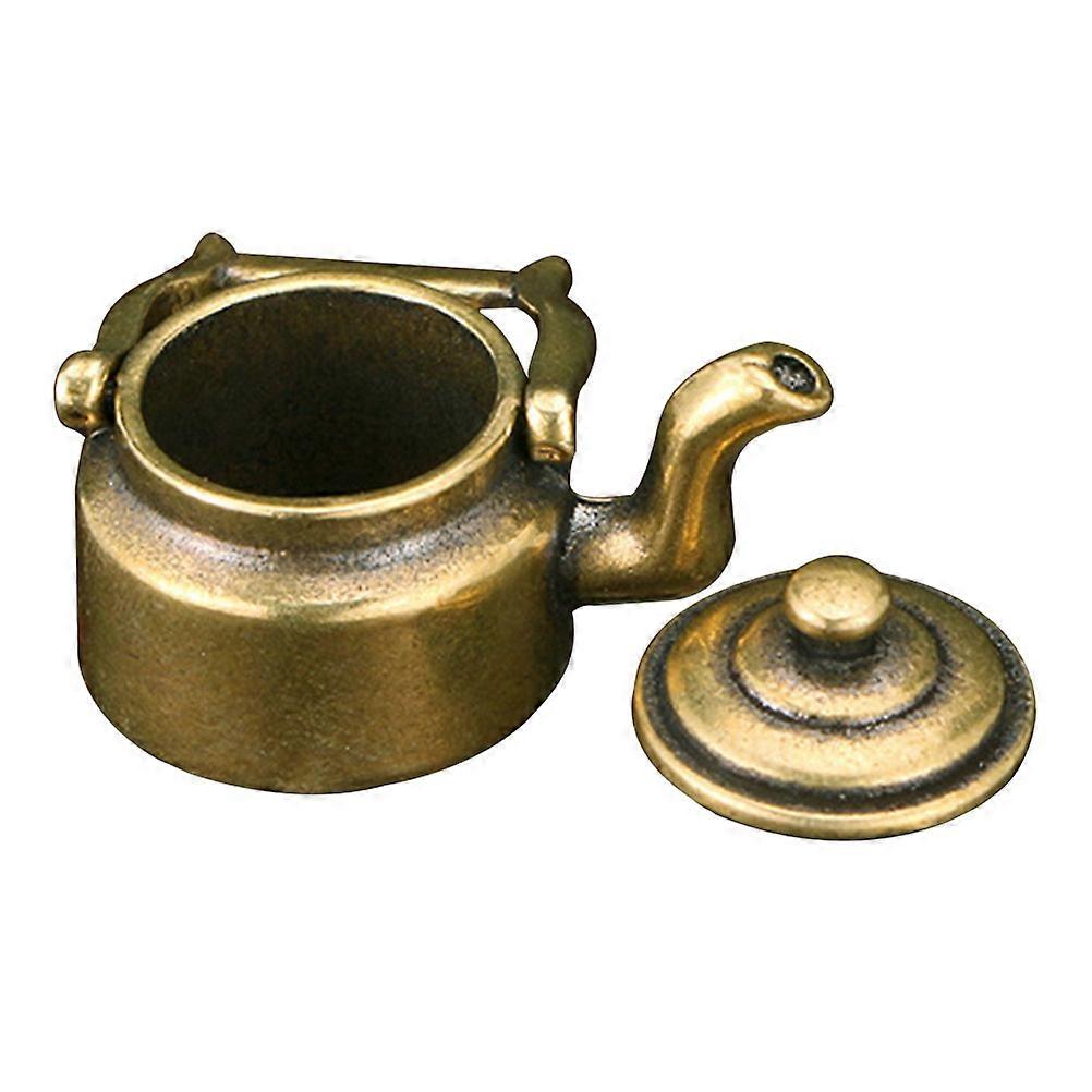 Brass Teapot Craft for Decor 3Pcs Tea Kettle Ornament