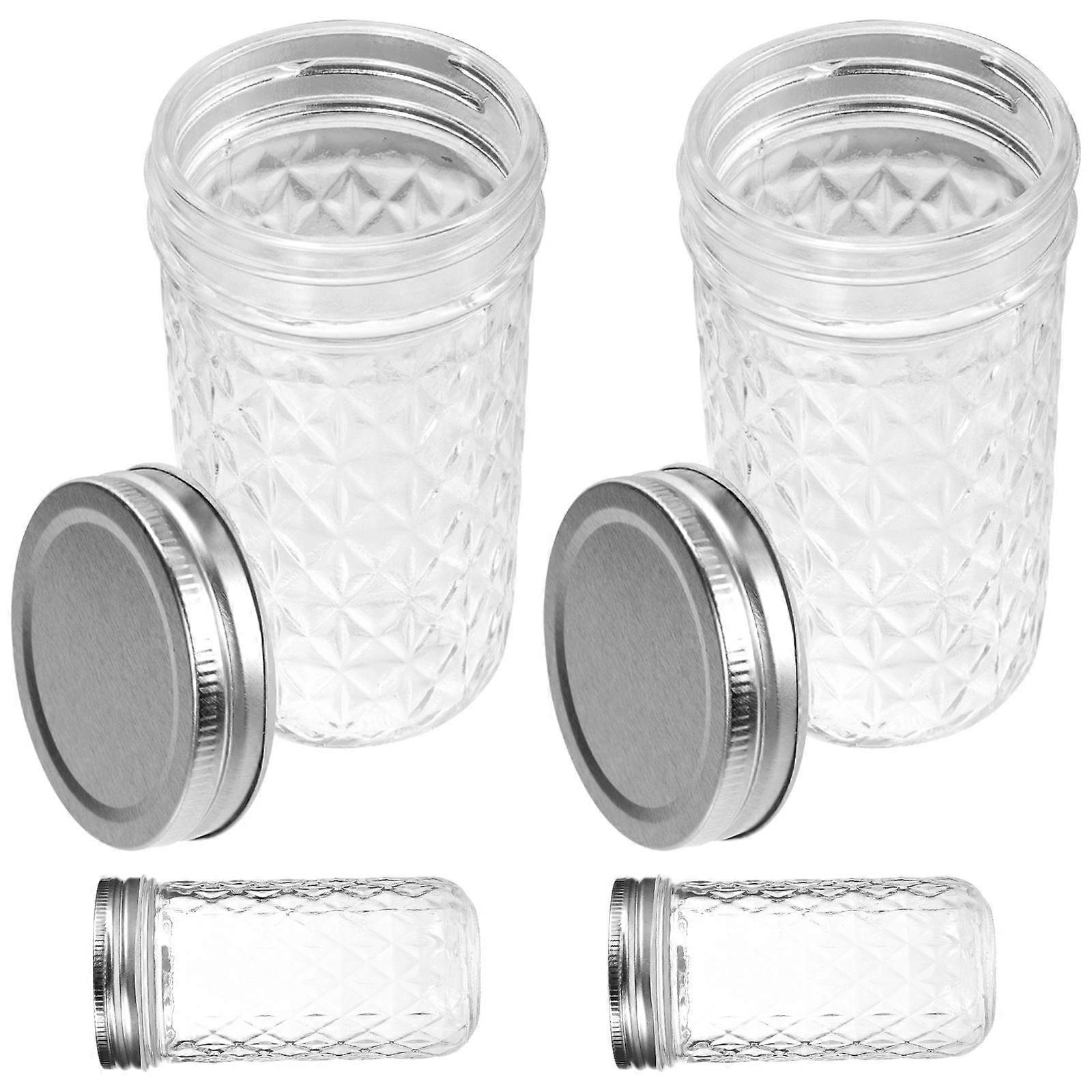 8Pcs Transparent Glass Jars for Storage Mason Jars with Lids