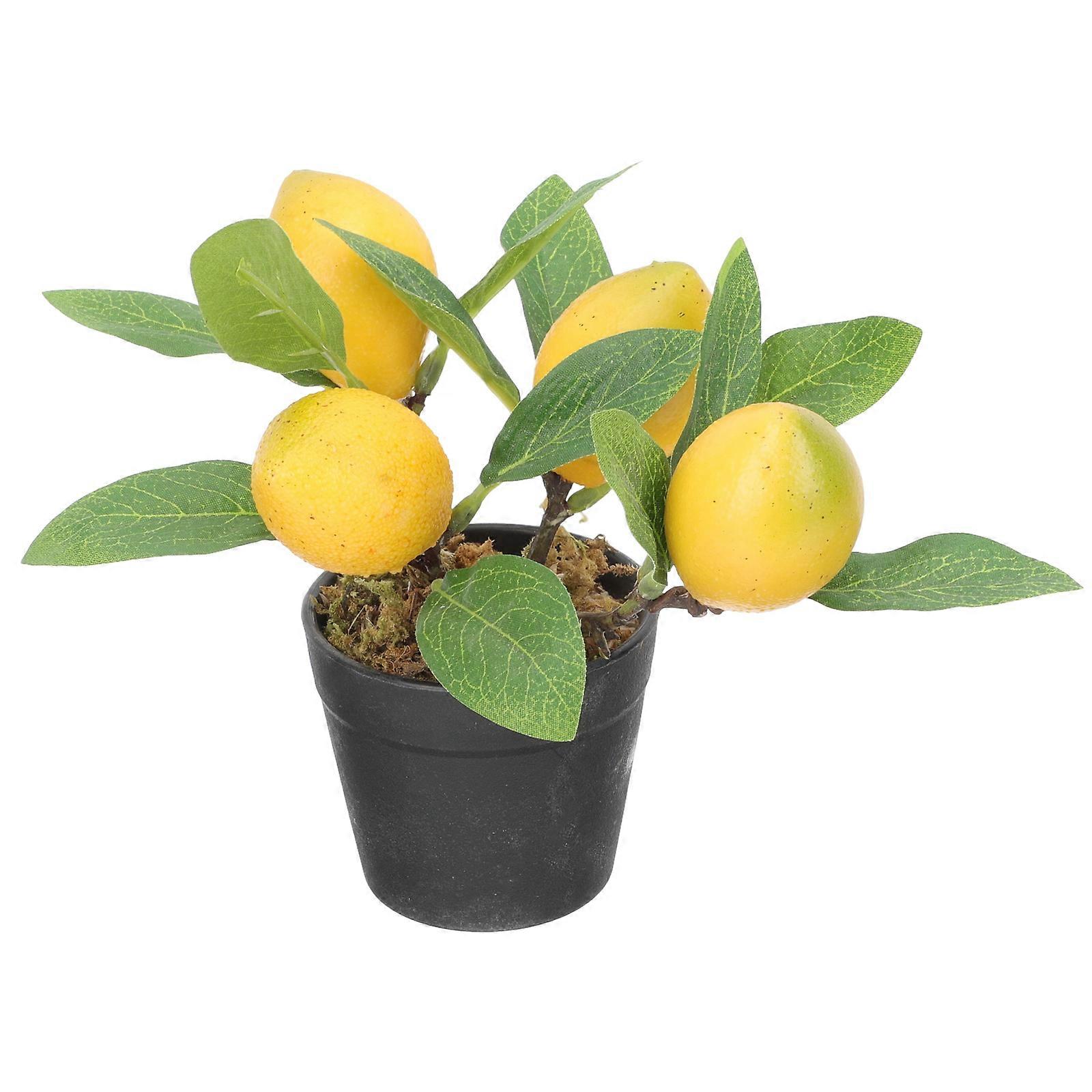 Artificial Potted Plants Lemon Realistic Style For Hotel Reading Room 1Pack