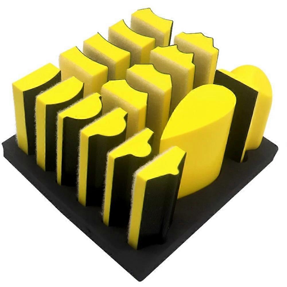 Hand Sanding Block Set,Hook & Loop Interchangeable Assorted Convex & Concave Shapes