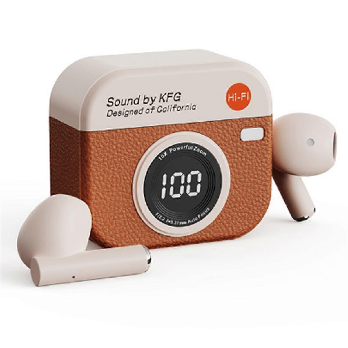  Gaming Wireless Headphone Retro Camera Shape in-Ear