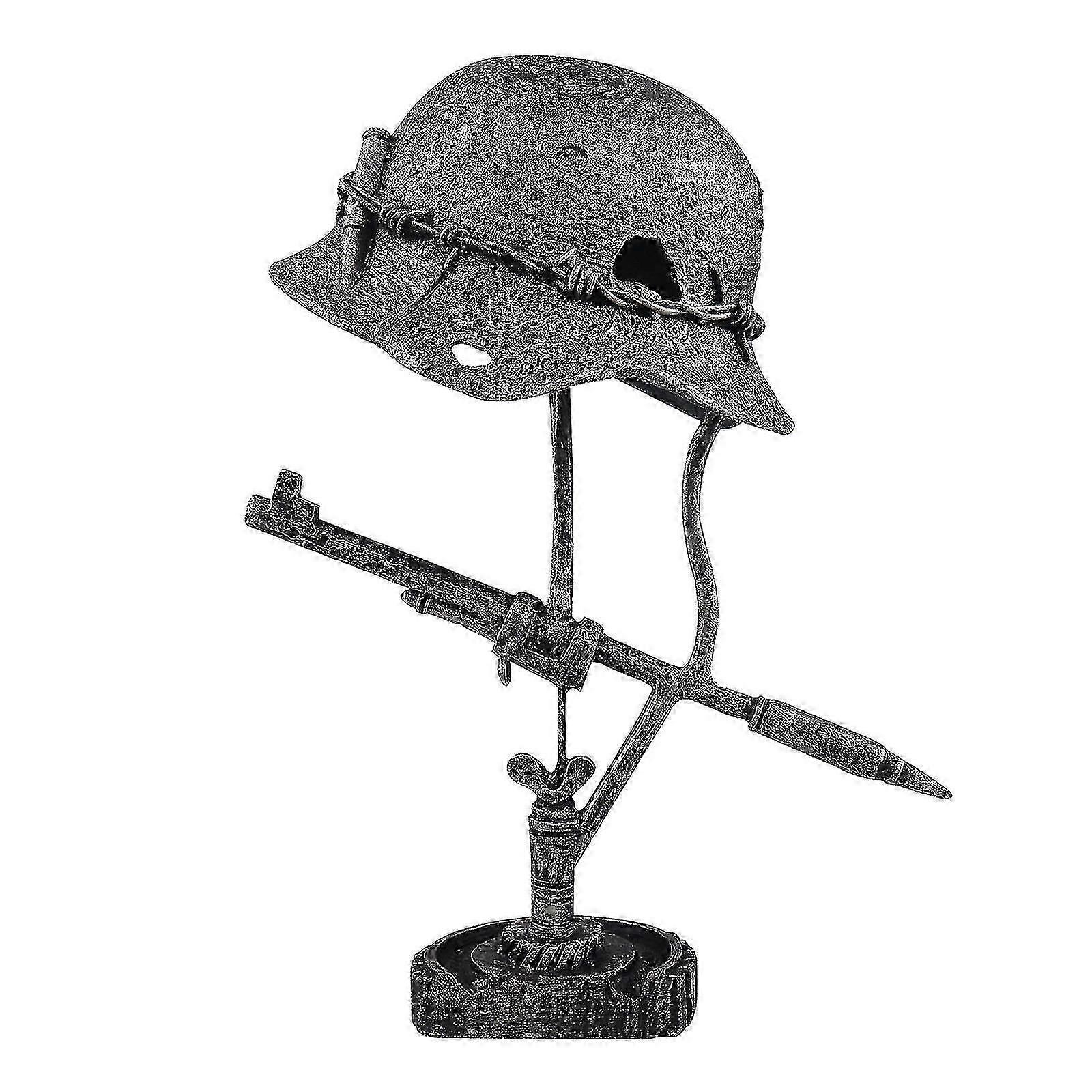 War Lamp Table Lamp Statue Made From Wwii Soldier Helmet And Bayonet Best For Military Enthusiasts Cs