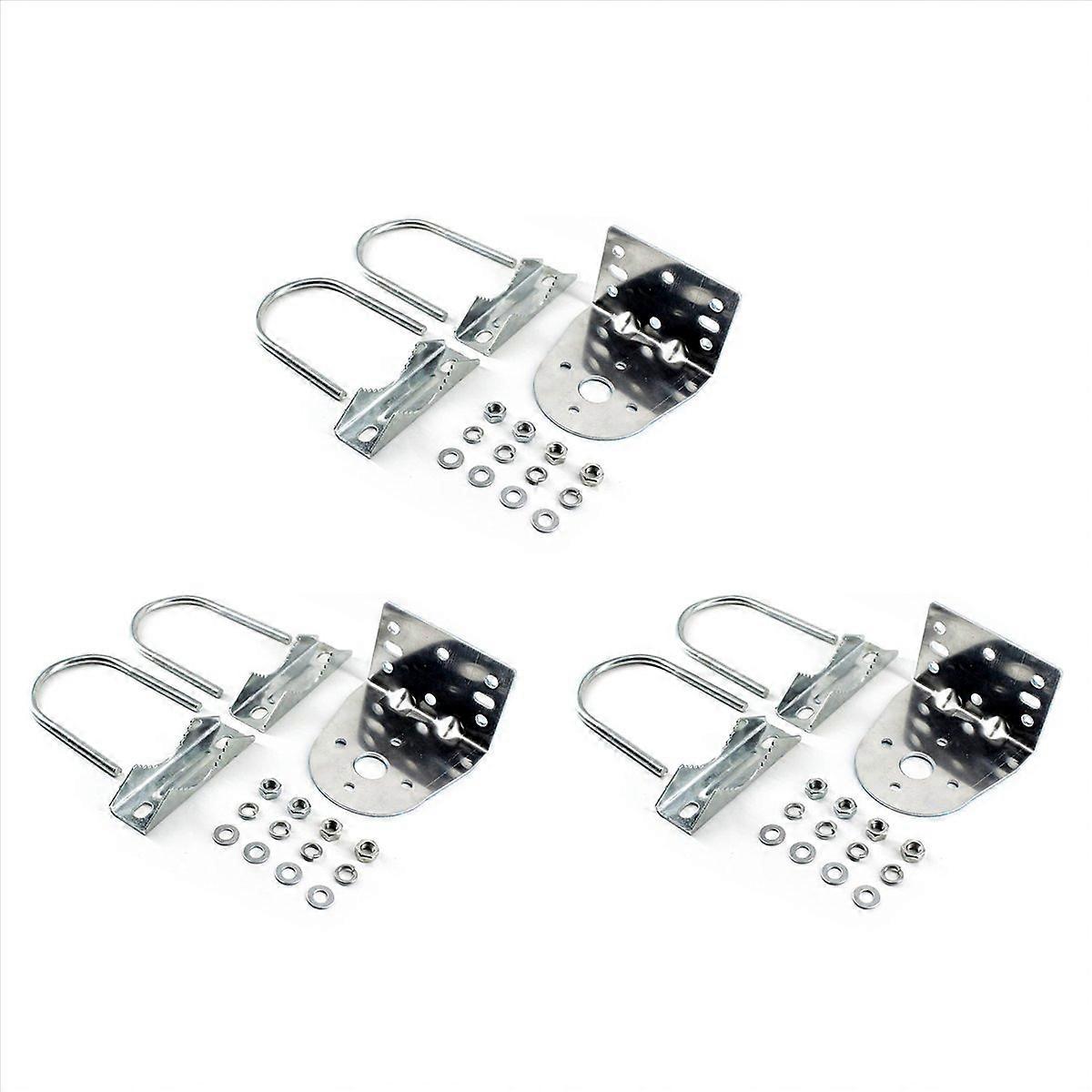 3X Antenna Mast Clamp with U-Bolts for Ham UHF VHF CB Cellular Trucker Antenna,Antenna Mount Bracket