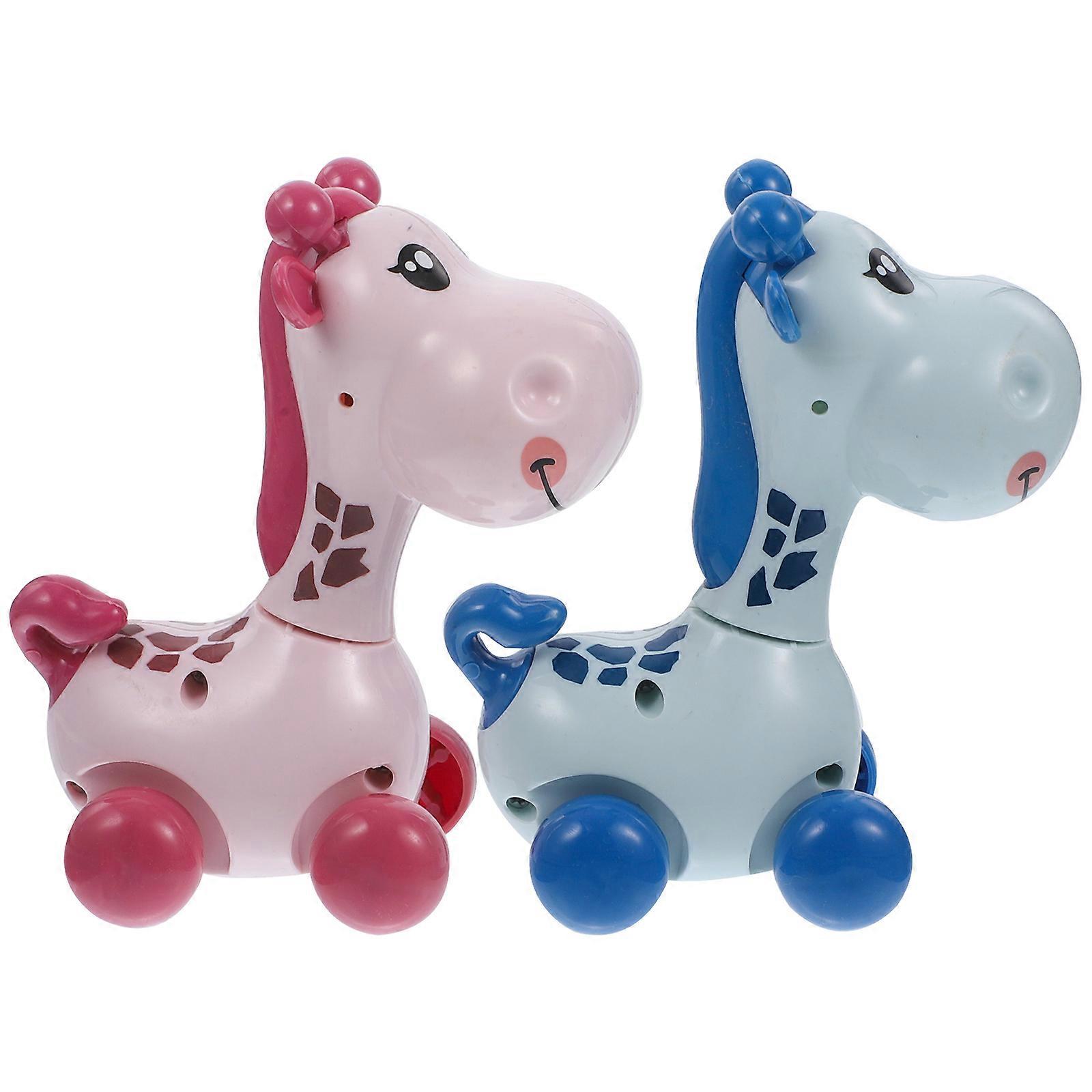 Giraffe Shape Cartoon Wind Up Toys 2Pcs for Kids Clockwork Toy ABS Material