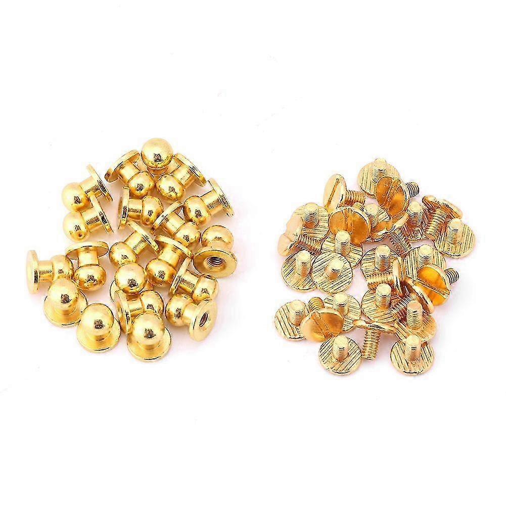25-26 20pcs Round Head Solid Brass Nail Rivet Button DIY Leather Accessories(8*6mm gold)