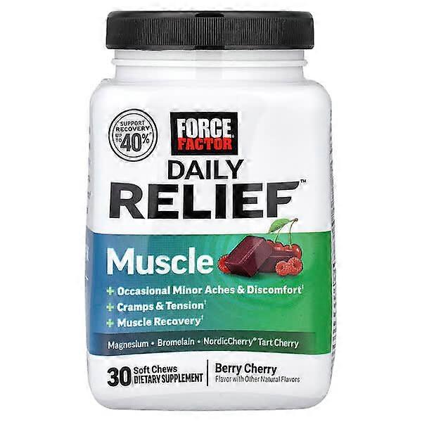 Force Factor, Daily Reliefâ¢, Muscle, Berry Cherry, 30 Soft Chews