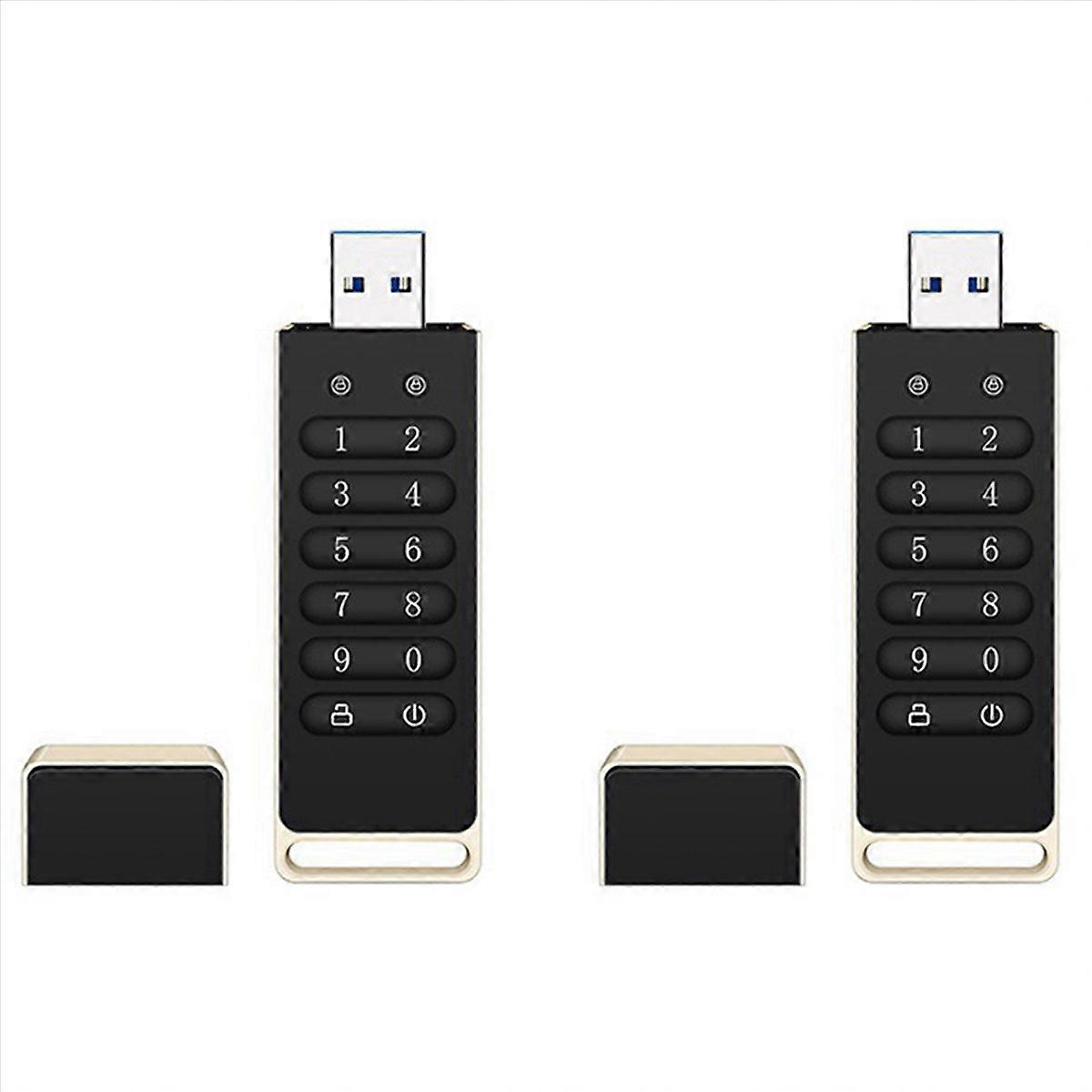32GB Encrypted USB Flash Drive Hardware Password Memory Stick Black