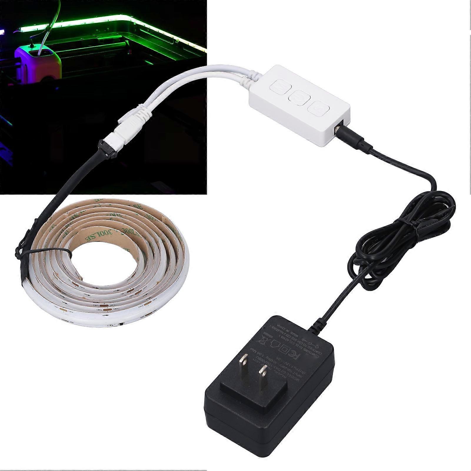 3D Printer LED Light Strip Set 16 Colors RGB LED Strip Light with Remote Control for Bambu P1P P1S 24V 