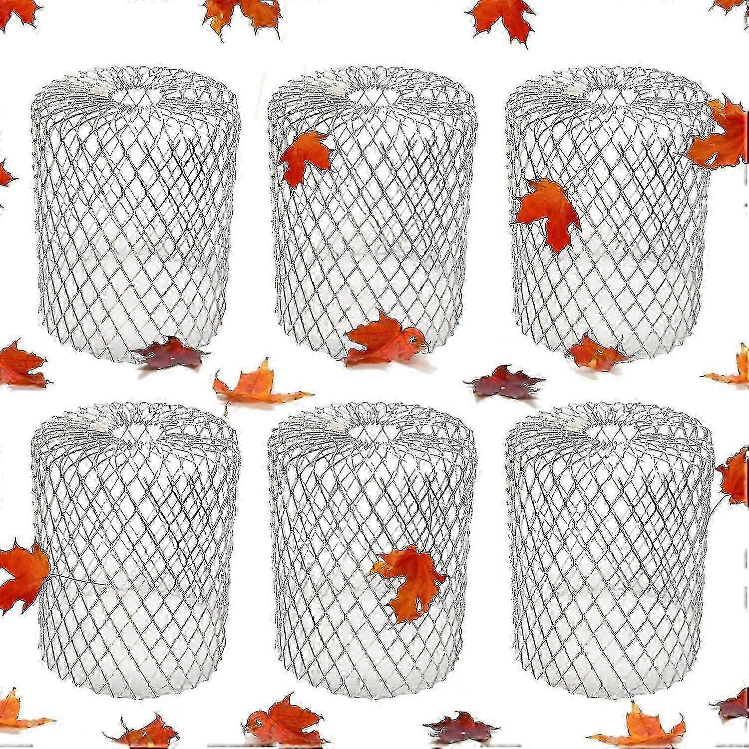 6pcsガターガードストレーナー3インチメッシュリーフガード拡張可能な縦樋プロテクター閉塞防止のための破片