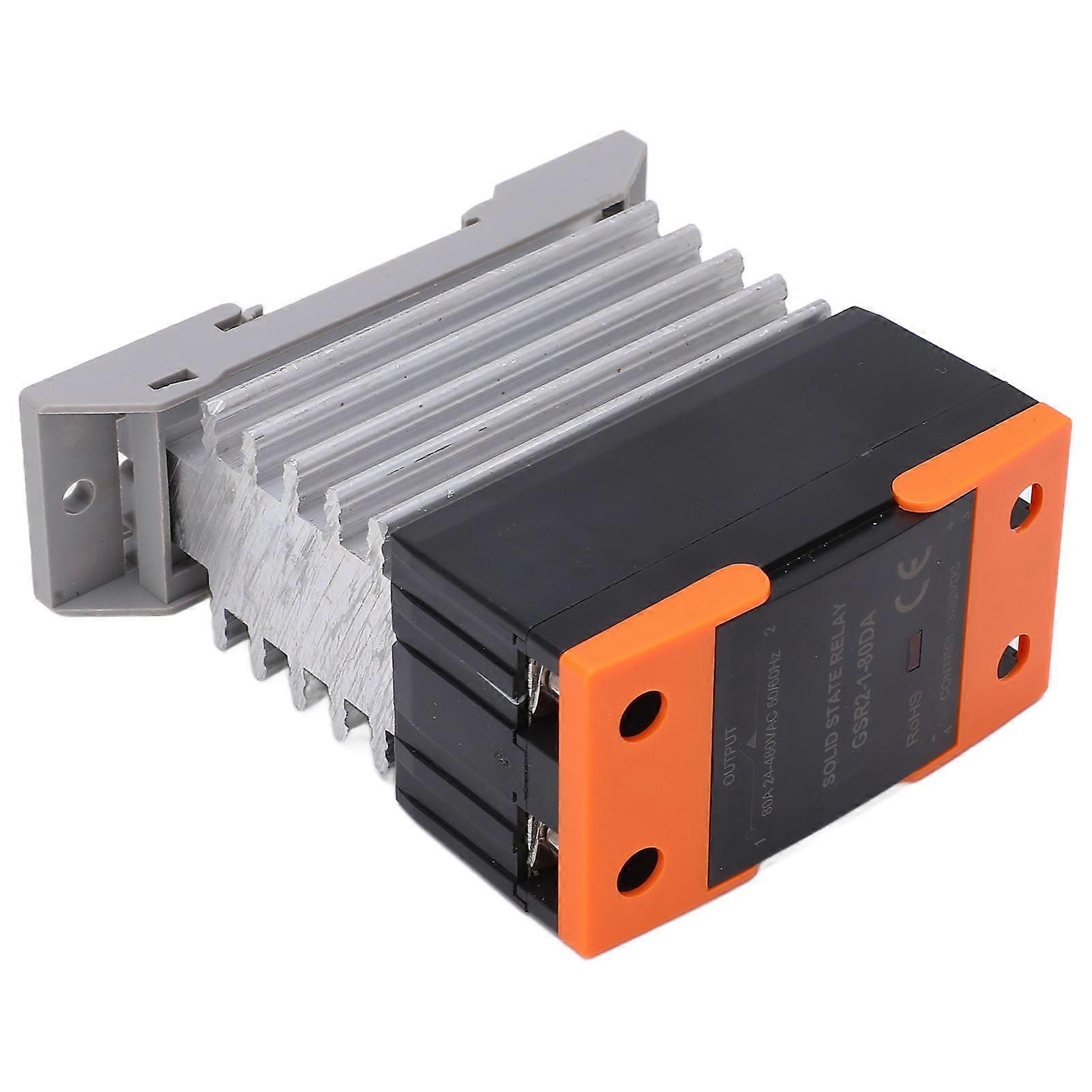 Solid State Relay DC to AC Multi Usage Small Solid State Relay with Heat Sink for Industrial Equipment DC3‑32V