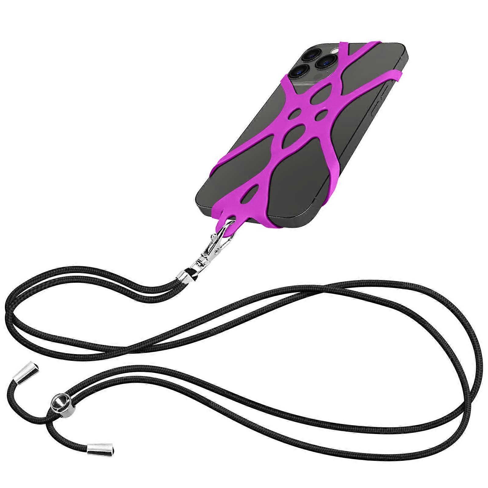 Adjustable Phone Strap 90cm with Silicone Closure, Purple