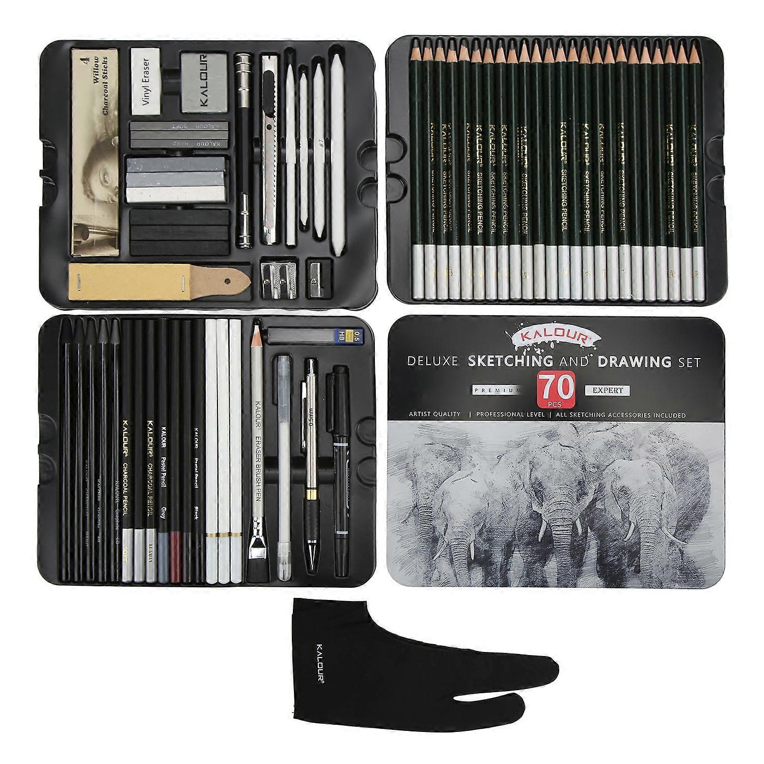 70Pcs Art Pencils Set Multiple Choices Complete Tools Environmentally Friendly Material Graphite Dra