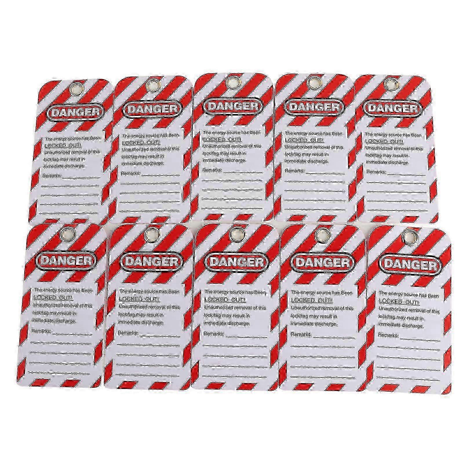 10pcs Lockout Tagout Safety Warning Labels PVC Front/Back