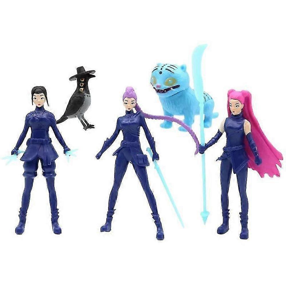 K-Pop Demon Hunters Anime Action Figure Set with Derpy Tiger and Rumi