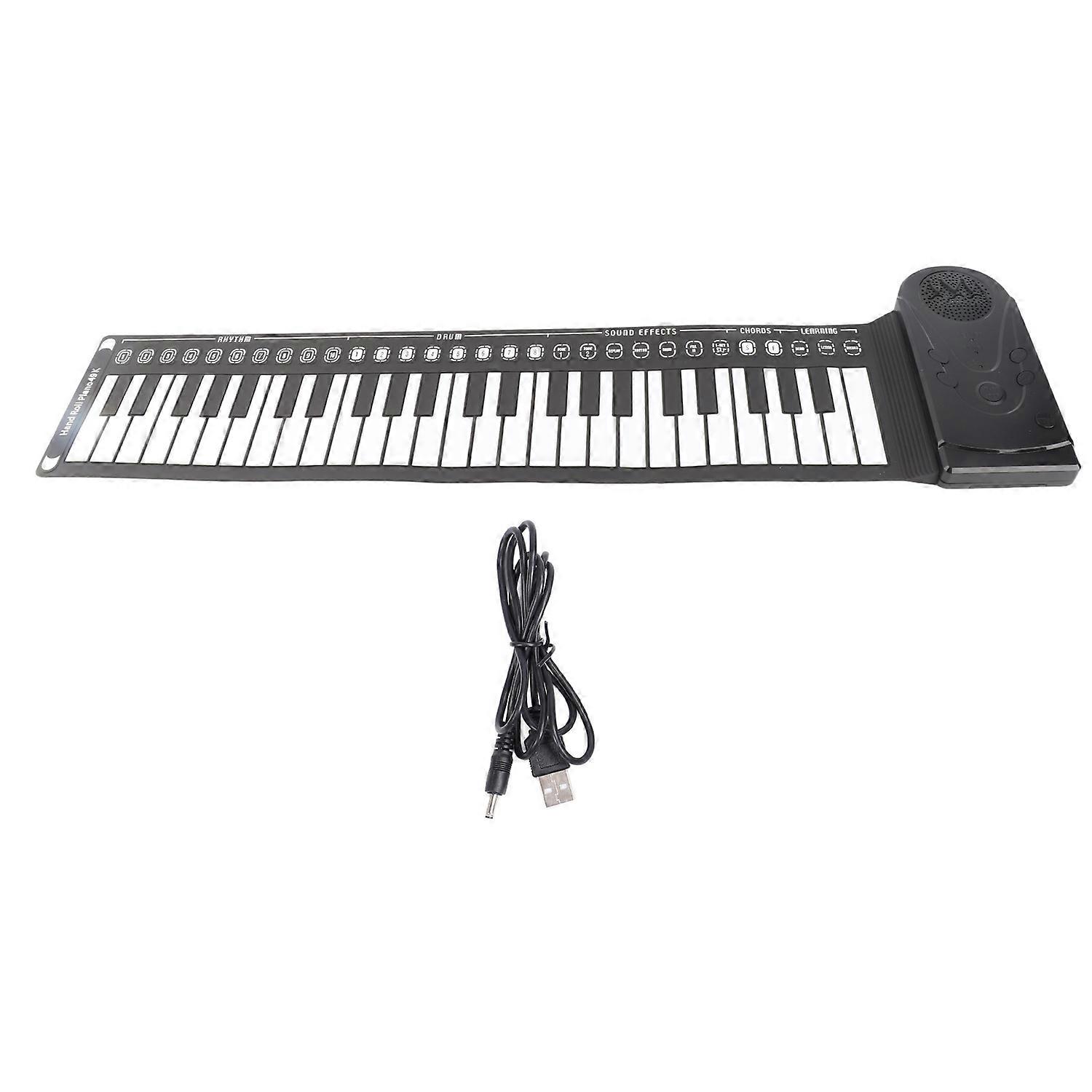 Portable Piano with Speaker 49 Keys Silicone Flexible 16 Tones 10 Rhythms 16 Level Volume Control 32
