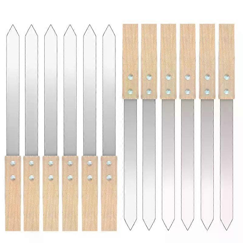 Kabob Skewers 23mm Wide 2mm Thin Kobide Skewers BBQ Skewers Stainless Steel Reusable for Grilling BBQ with Wooden Handles