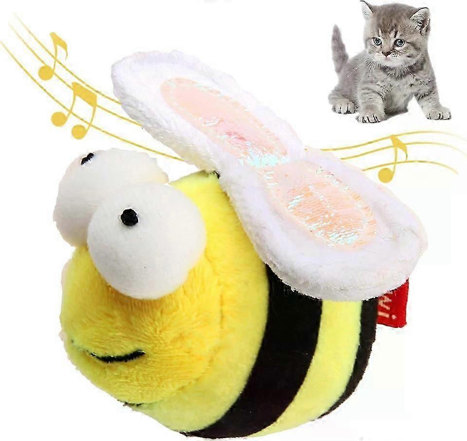 Chirpy Bee Sound Toy for Cats, Interactive Squeaking Melody Chase Cat Toy