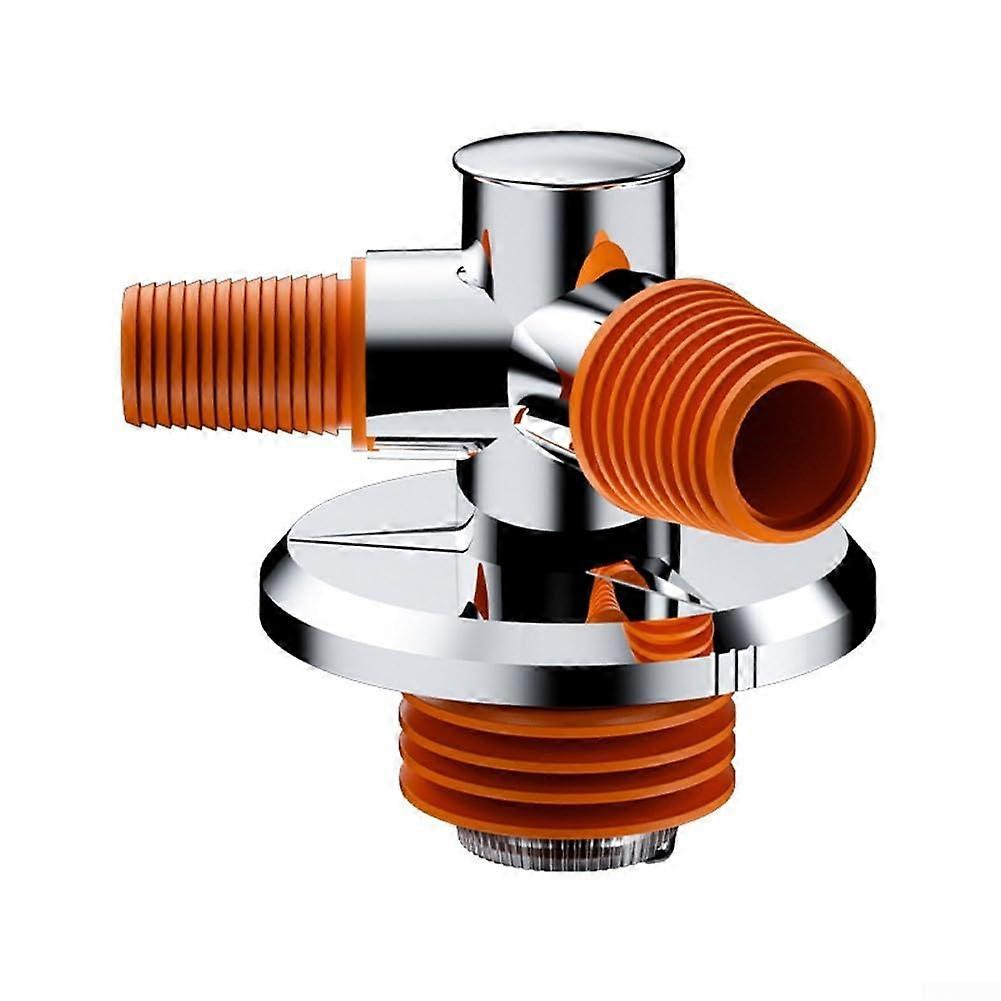 Washing Machine Drain Adapter with 3 Way Floor Drain Connector, Anti Leak, Tool Install, Chrome