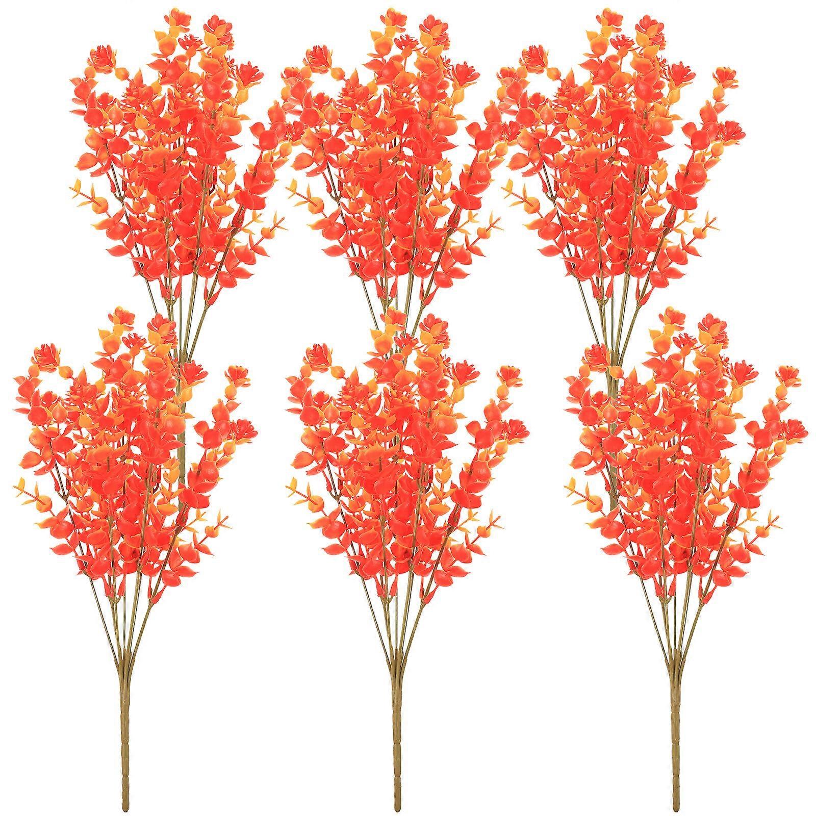 6Pcs Artificial Eucalyptus Stems Leaves Faux Eucalyptus Leaf Branches for Flower Arrangement