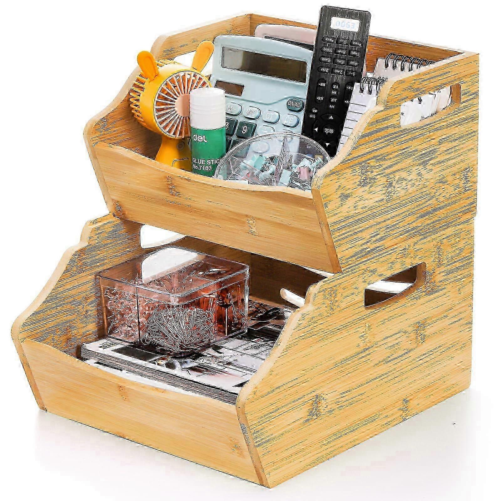 2 Tier Stackable Storage Box for Kitchen and Closet Organization